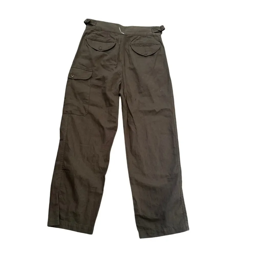 Archive Banana Republic Pleated Gurkha Pants Belt Tabs Cargo Brown Size 12